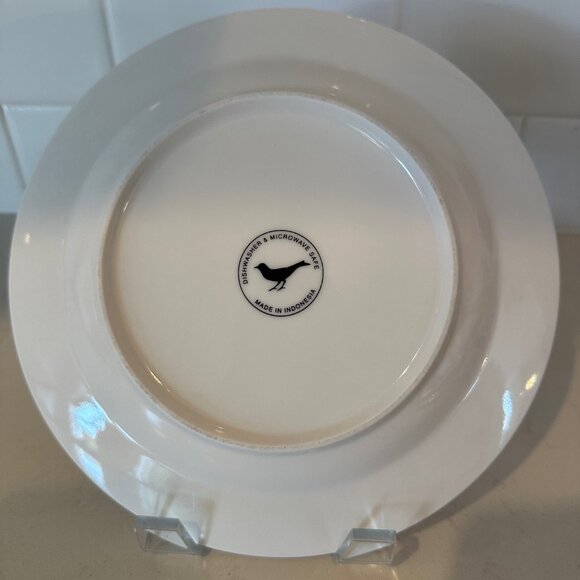 Anthropologie Blue Floral Paisley Stoneware Dessert Salad Plate 8" Diameter - Picture 3 of 4